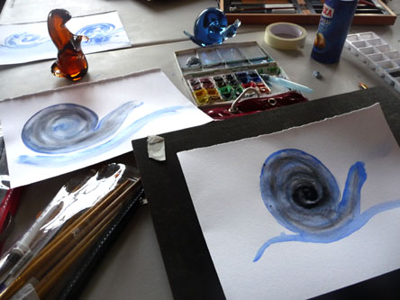 Kathy - Snail glass watercolour