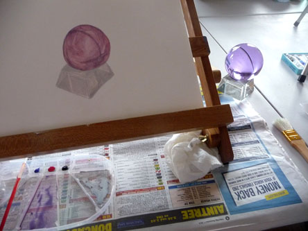 Tracy - watercolour glass ball