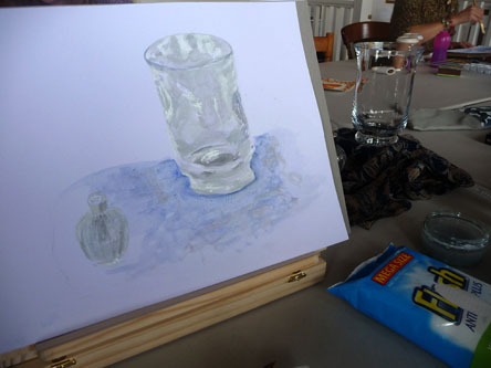 Vee - Glass vase watercolour